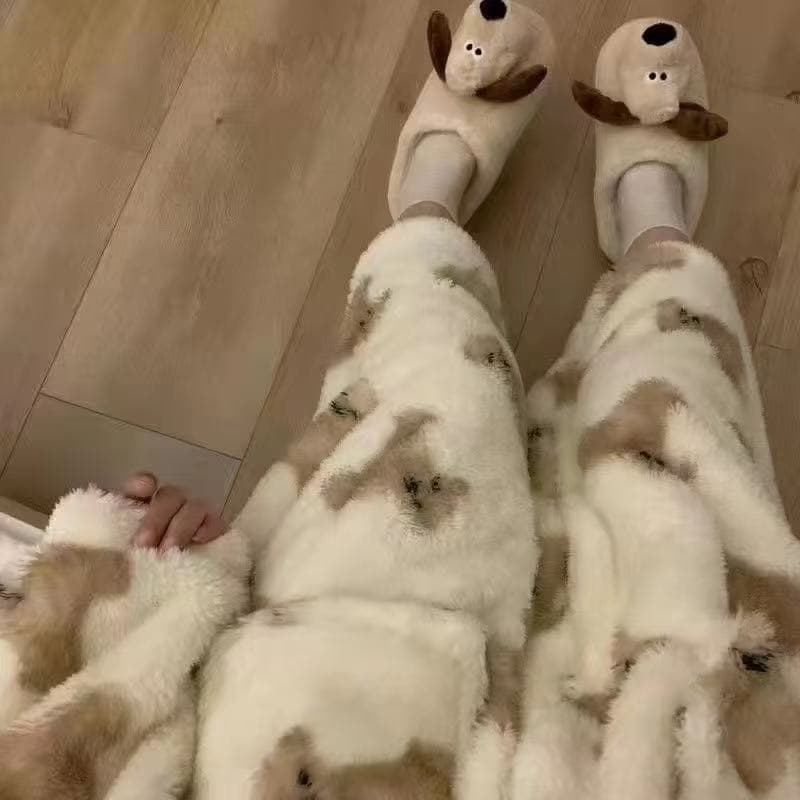 Autumn Winter Pajamas Women New Bear Coral Fleece Thickened Warm Sleepwear Robe Set Cross-Border