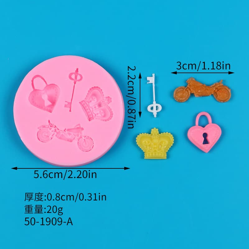 DIY Retro Key Bird Cage Lock Cylinder Chocolate Fondant Cake Decoration Making Silicone Mold
