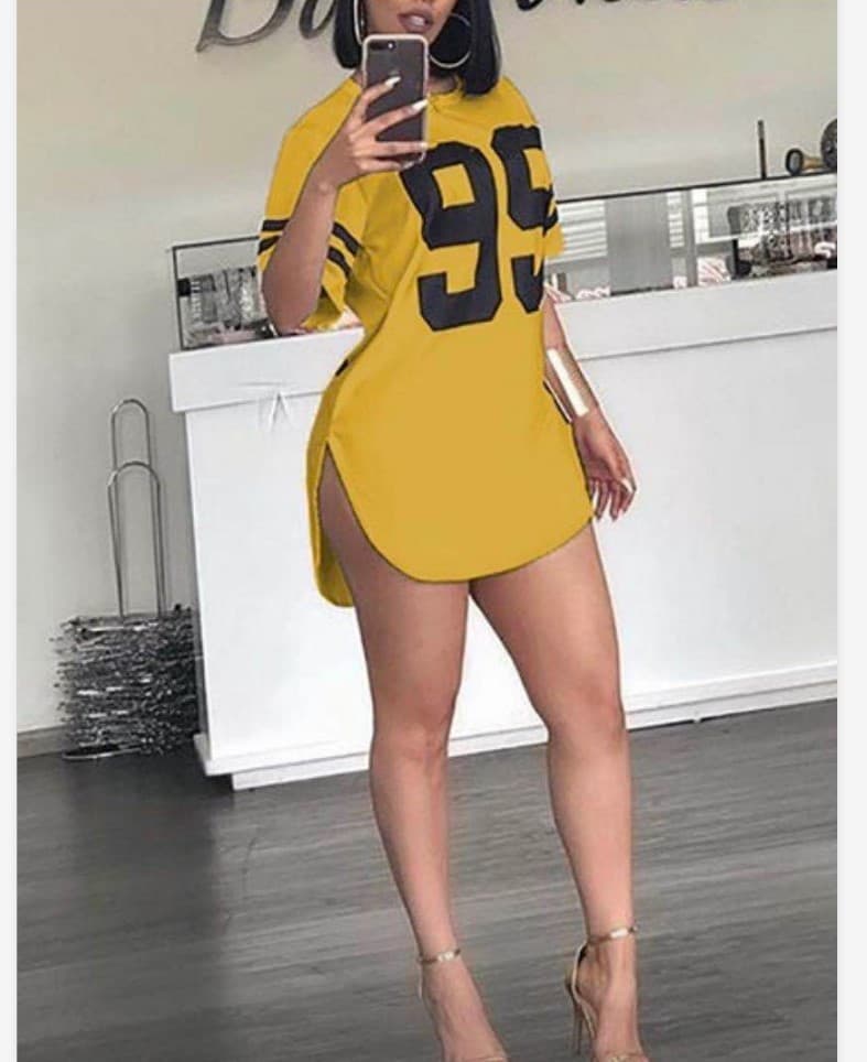 2023Wish Aliexpress European and American Spring and Summer Popular Round Neck Digital Print Slit Short-Sleeved T-Shirt for Women European and American Style