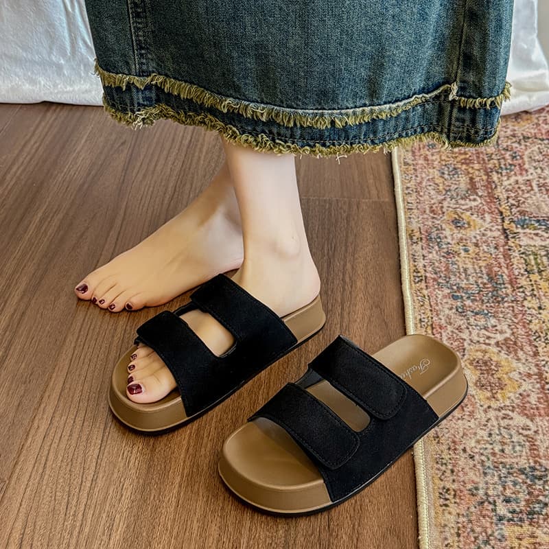 Casual One-Strap Buckle and Velcro Birkenstock Sandals for Women, Summer Outdoor Thick-Soled Soft Beach Slippers, Wholesale