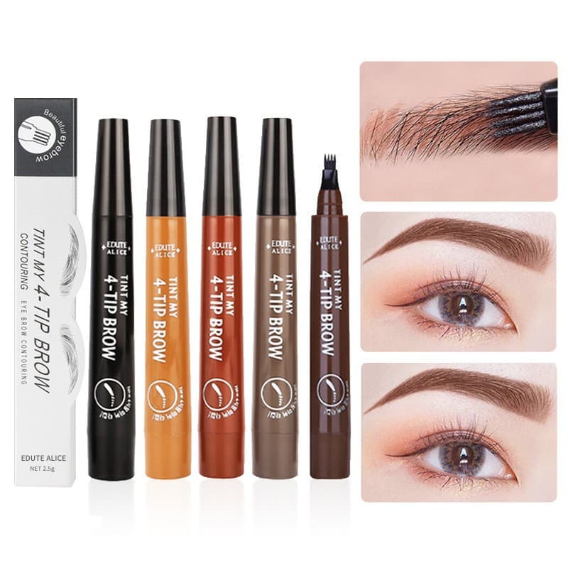 Edie Alice four-ended eyebrow pencil, in stock, wholesale, smudge-proof, four-pronged liquid eyebrow pencil, four-ended.
