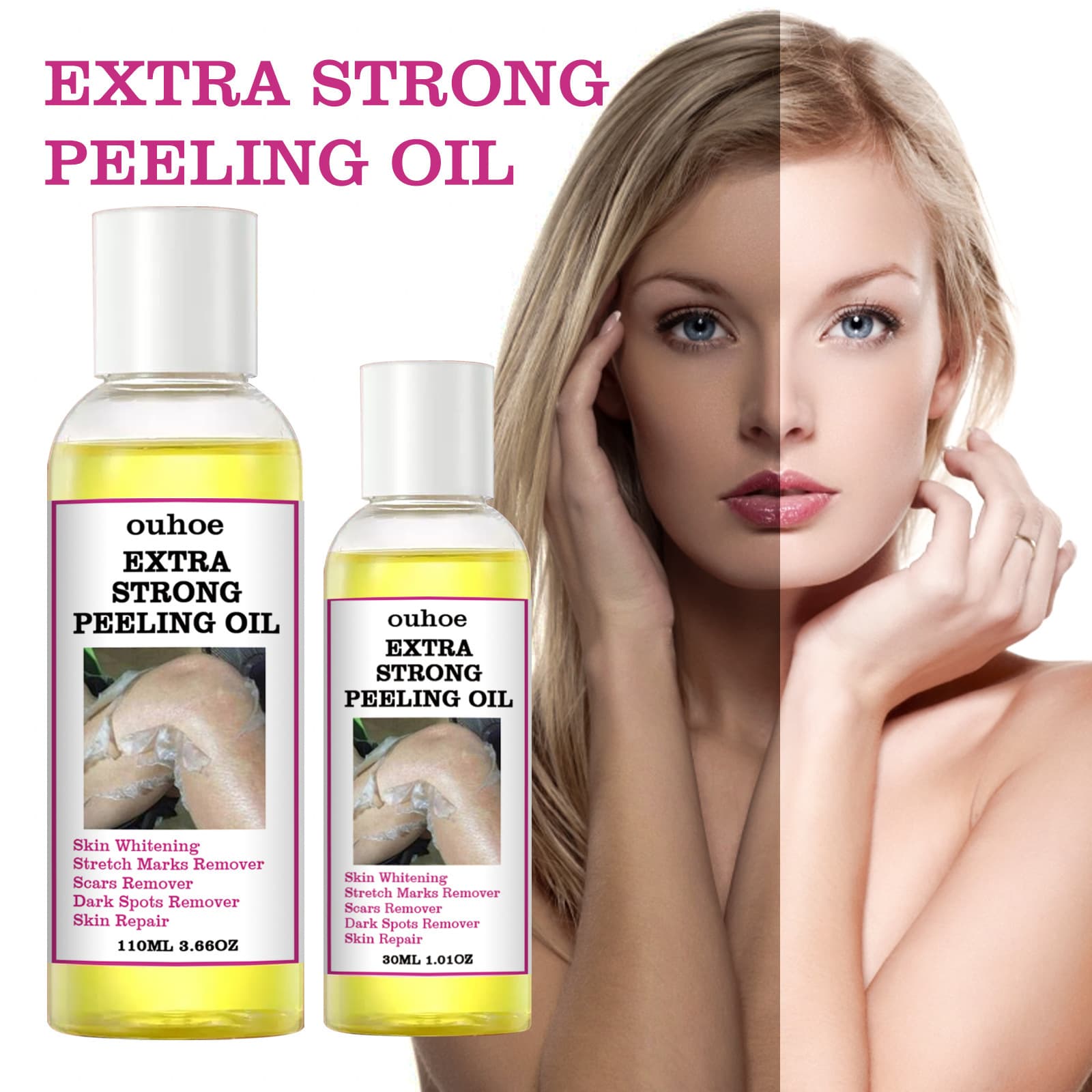 OUHOE Exfoliating Oil for Yellow Skin: Moisturizes, beautifies, softens, and brightens yellow skin tone.