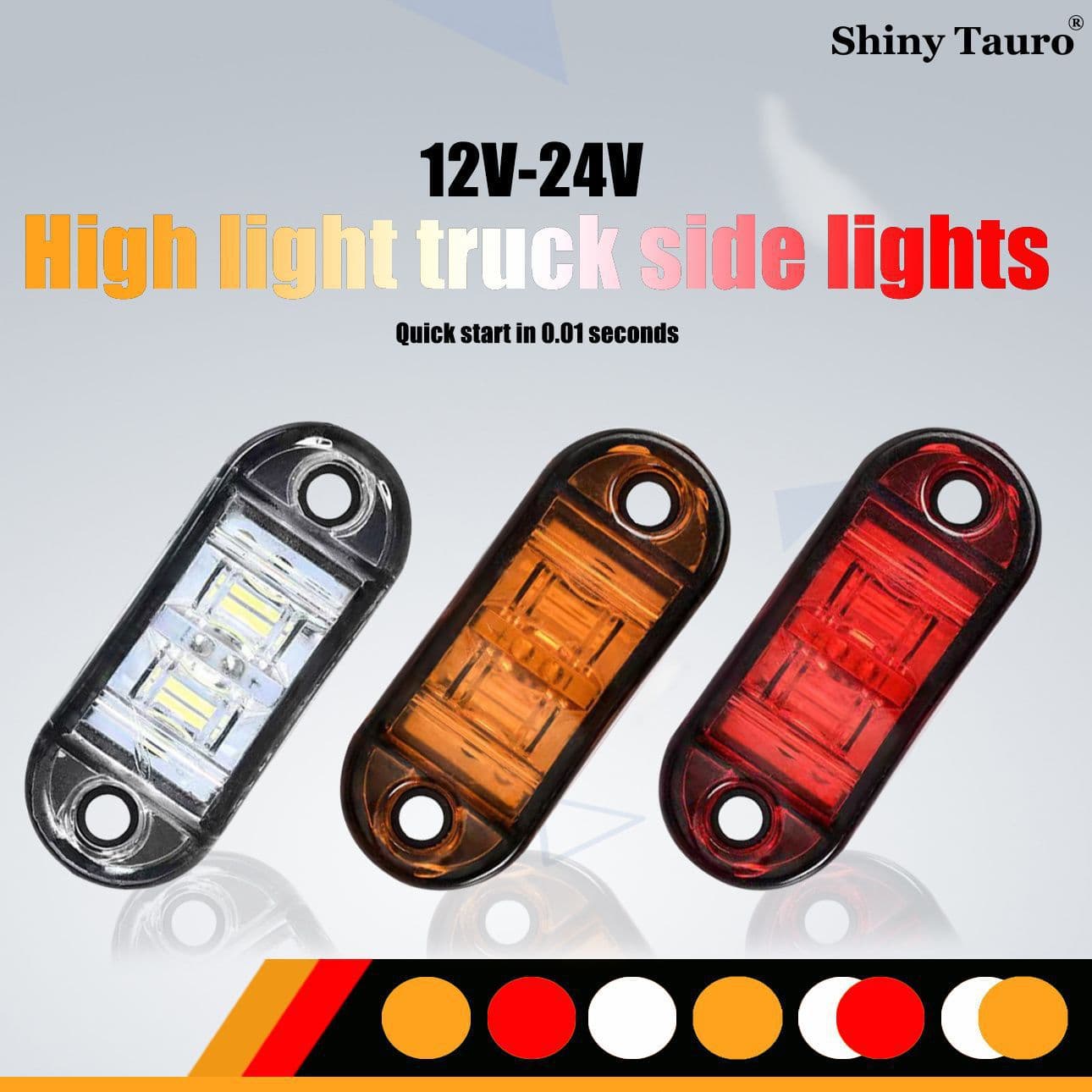 Factory direct 9-30V side tail light 2LED piranha pickup truck E4 trailer side light signal turn signal