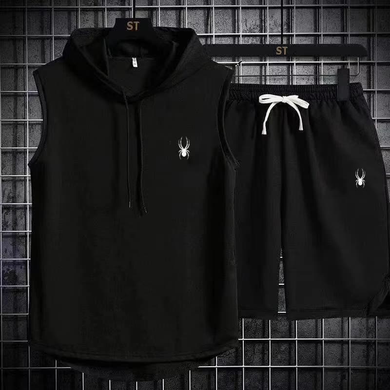 Men Streetwear Hooded Vest Fashion Sports Base Layer Loose Korean Sleeveless T Shirt