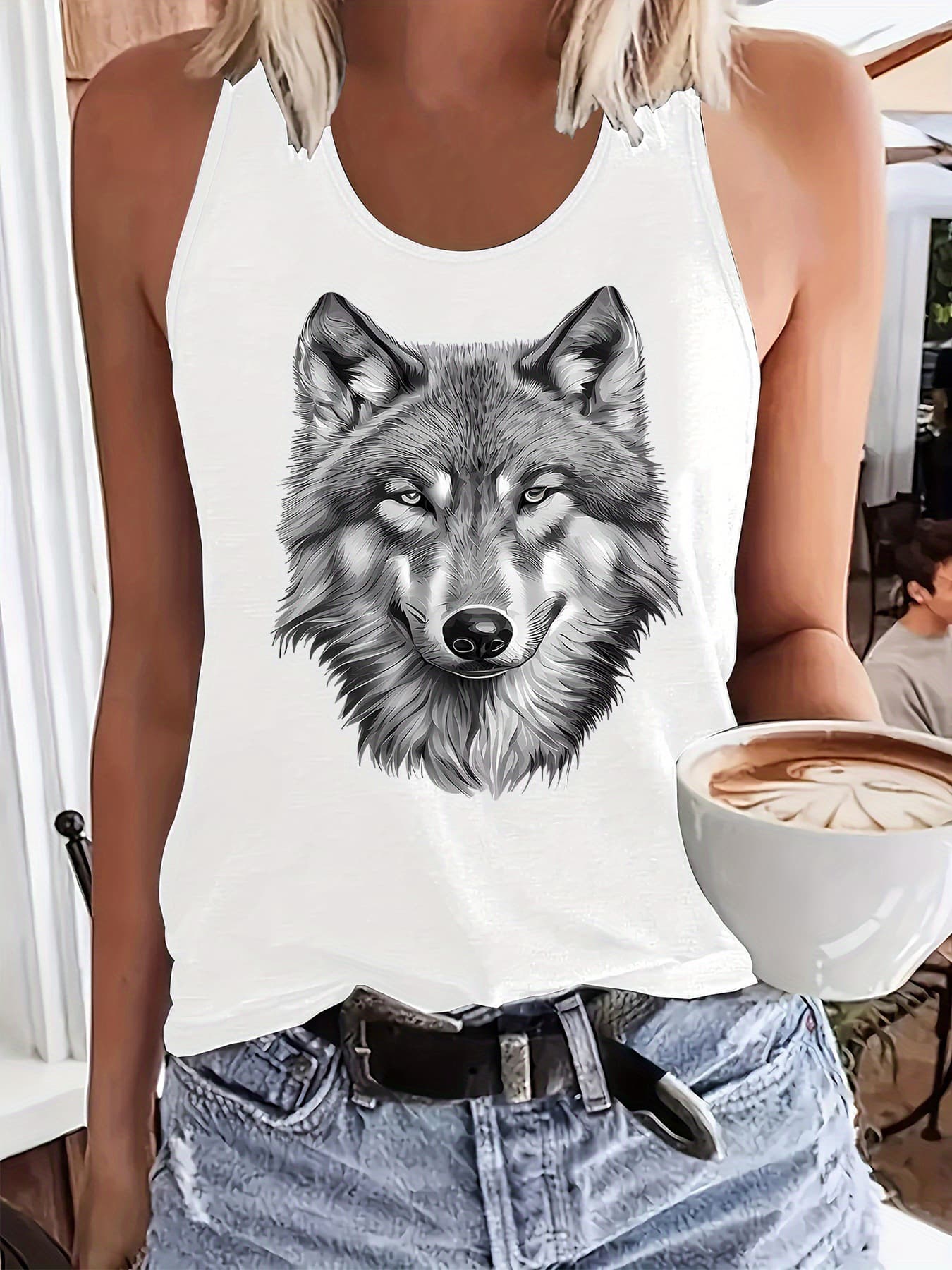 Drop Shipping Fashion Round Neck Letter Print Sleeveless Vest