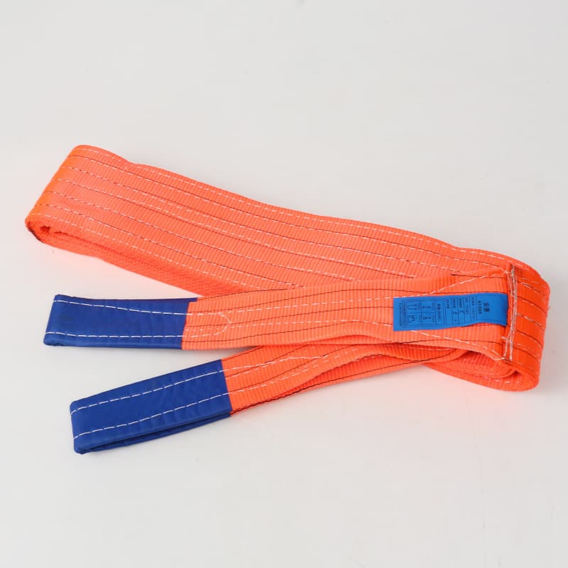Flat Double-Loop Industrial Lifting Sling, Trailer Fixing, Bundling, Towing, Double-Ring Colorful Polyester Lifting Sling