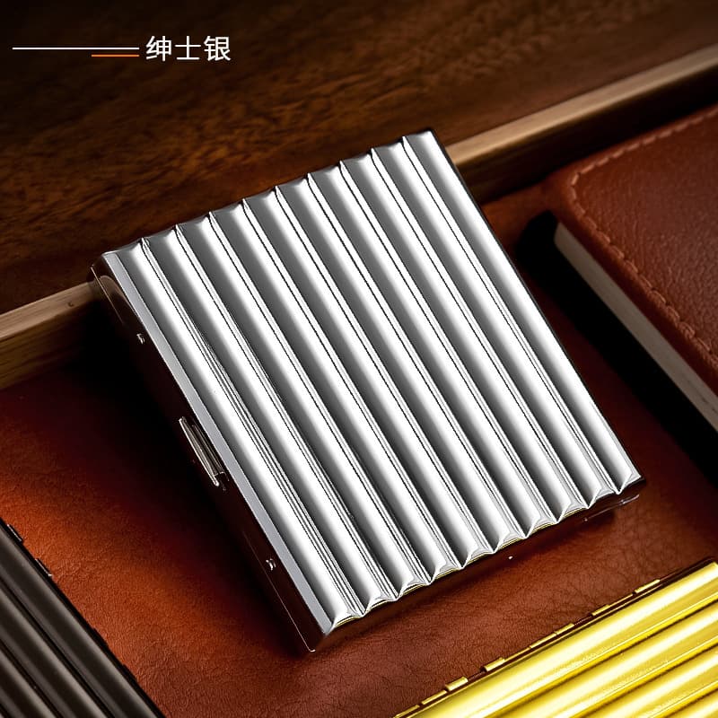 Metal corrugated cigarette case with slot to prevent smoke leakage, 20 cigarettes per pack, 8.0g, hand-rolled cigarettes, coarse cigarettes, large capacity, specially designed for men.