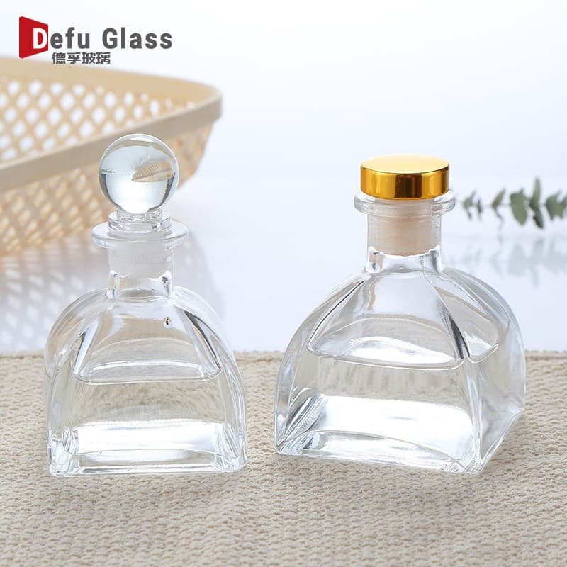 Simple Transparent Flameless Aromatherapy Bottle, Square Glass Diffuser Empty Bottle, Creative Design Home Decor Fragrance