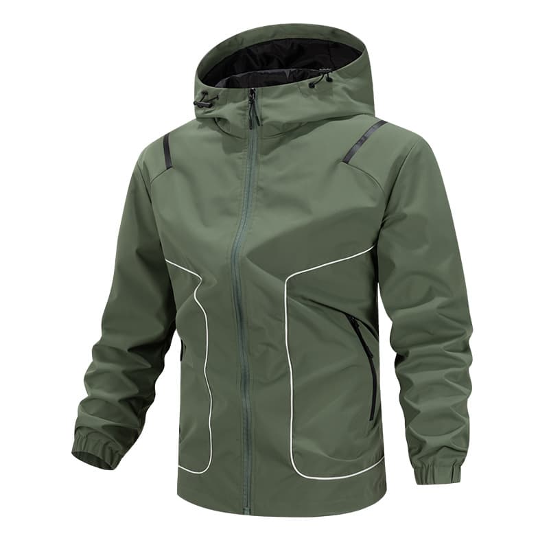 Men's Hooded Jacket, Solid Color Workwear Zipper Top, Sporty Casual Loose Windproof Cross-Border Outdoor Lightweight Outerwear