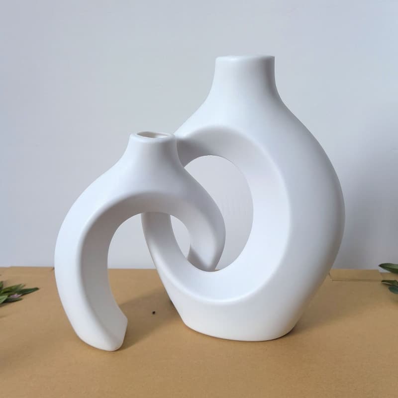 Desktop plastic vase/flower container, Scandinavian style decoration for living room, hydroponic ceramic vase/ornament for office.