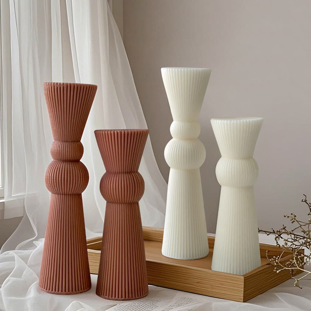 Jiahuimei Striped Cylinder Candle Mold Nordic Long Stick Candle DIY Handmade Scented Candle Mold