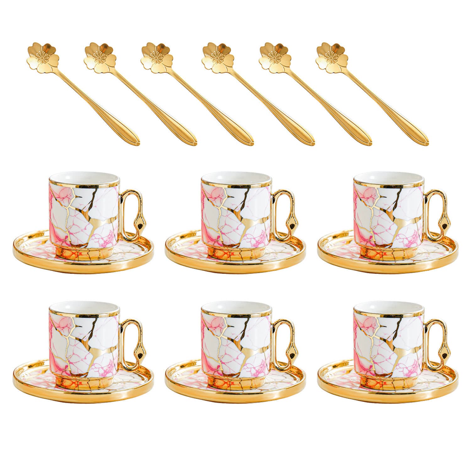 American-Style Retro Ceramic Coffee Cup and Saucer Set, High-End Latte Cup for Home and Commercial Use, Anti-Scald Afternoon Tea Drinking Cup