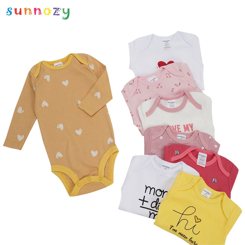 Baby Ribbed Cotton Long-Sleeve Romper Mixed Colors 4-Pack Newborn Jumpsuit Crawling Clothes Baby Autumn Clothes Wholesale