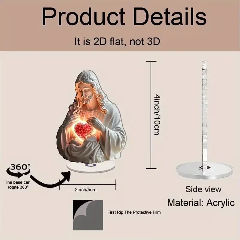 Cross-Border Flat Printing 2D Flat 360-Degree Rotating Acrylic Ballet Girl Snow Globe Desktop Decoration