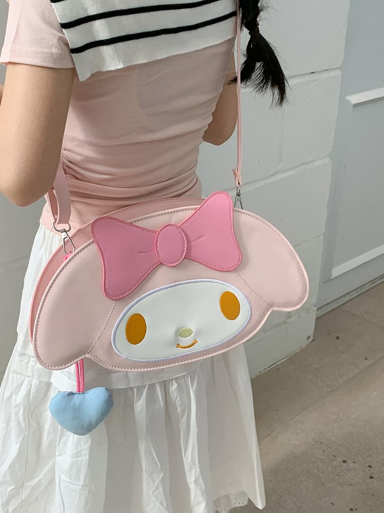 Cartoon Mini Chain Crossbody Bag Cute Pink Bow Rabbit Bag High-Aesthetic Women's Small Backpack