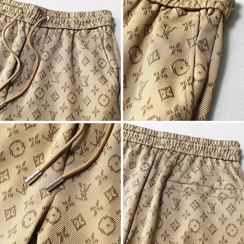 European Style Men's Jacquard Casual Shorts 2026 Summer New Straight Leg Elastic Waist