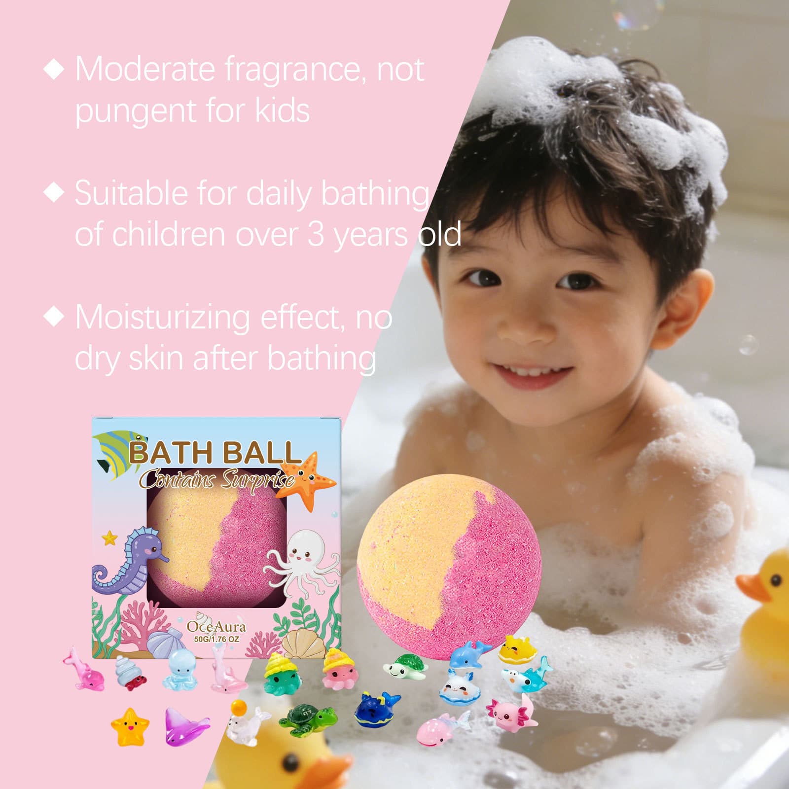OCEAURA Doll Bath Ball: Fun, Moisturizing, Colorful, and Scented Bath Toy for Cleansing and Bathing.