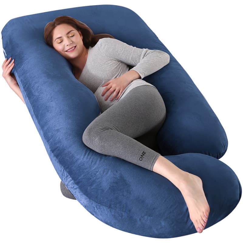 Cross-border e-commerce, physical Amazon supplier, manufacturer wholesale, detachable crystal velvet G-shaped side-lying lumbar support pillow for pregnant women.