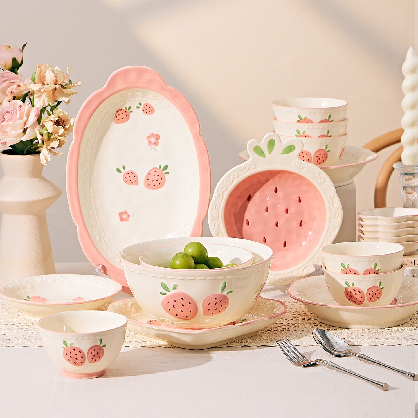 Underglaze Color Ceramic Tableware 2026 New Style, Simple High-End Rice Bowl Set