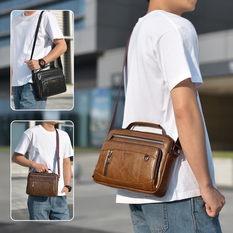 2025 New Men's Portable Handbag, Business Commuter Briefcase, High-End Large-Capacity Casual Travel Bag