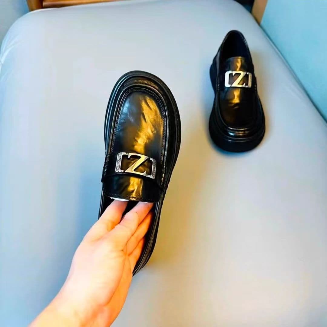 2026 Spring New Men's Loafers Genuine Leather Slip-On Shoes Versatile Thick-Soled Casual Leather Shoes for Men