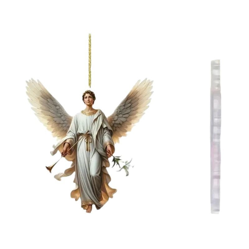 Acrylic Holiday Angel Pendant Cross-Border New Product Flat Car Interior Rearview Mirror Decoration Pendant Keychain Pendant