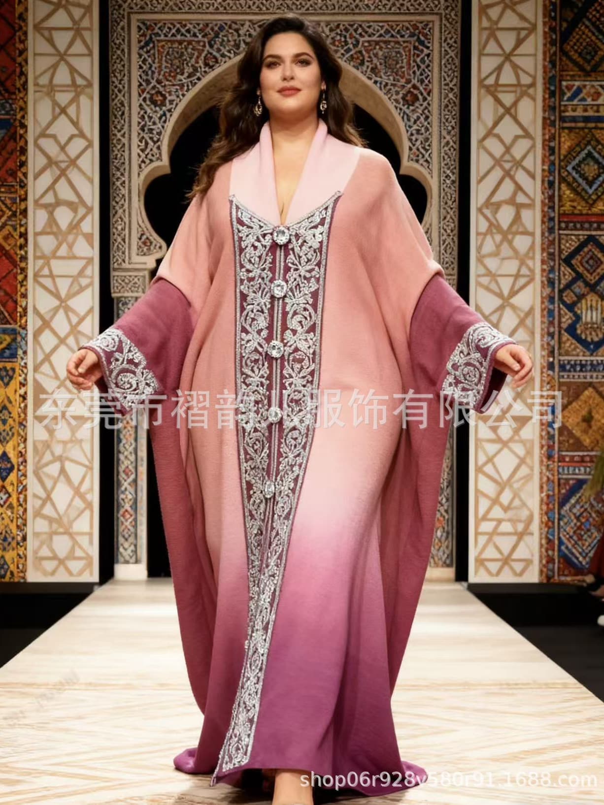 Women's Robe Issey Miyake Pleated Printed Cardigan Long Coat Robe Plus Size Abaya