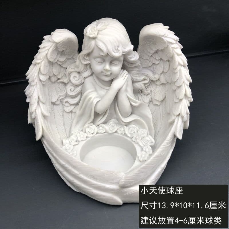 Crystal Ball Base Jewelry Storage Box Angel Shell Feather Creative Crafts Resin Ornaments Manufacturer