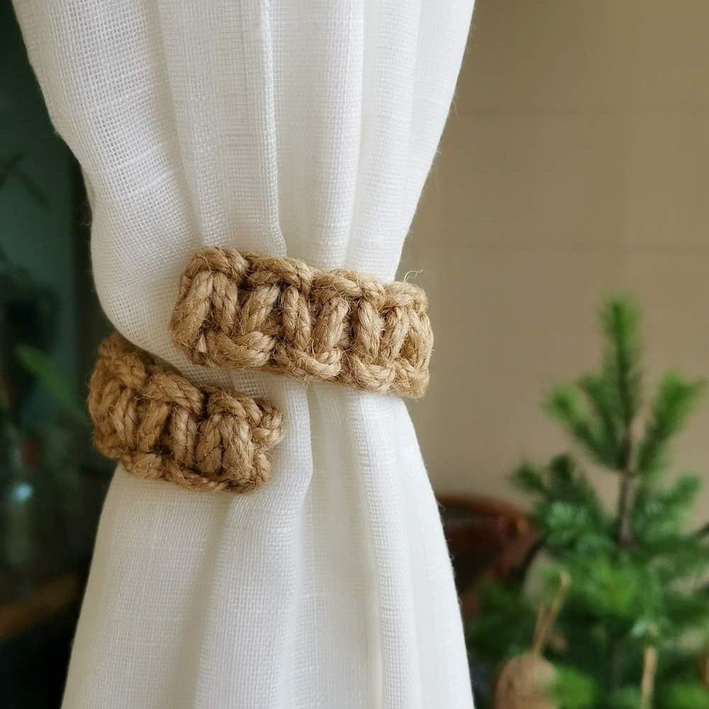 Cross-border Amazon Handwoven Hemp Rope Cotton Rope Curtain Tieback Versatile Back Tie
