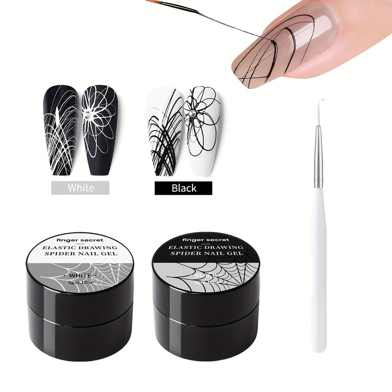 Cross-border Spider-themed Elastic Nail Polish for Artistic Painting and Decoration