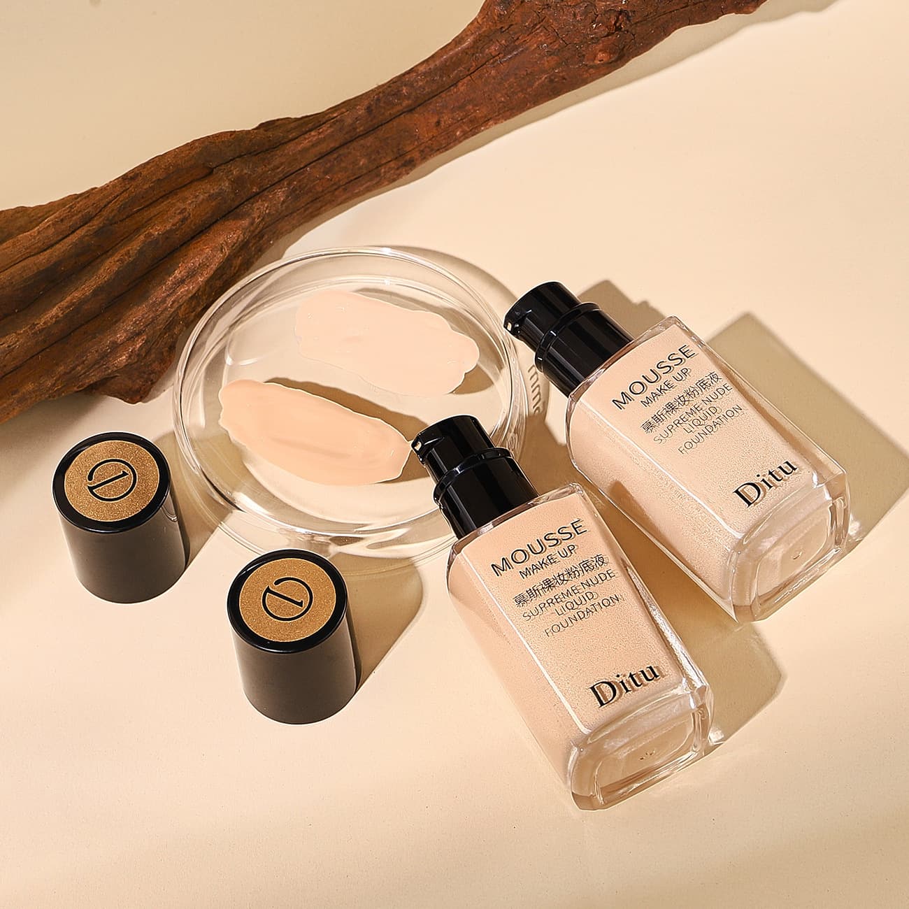 Ditu Ditu Foundation liquid 30g mousse nude makeup clear concealer brightening modified skin color ivory white natural color