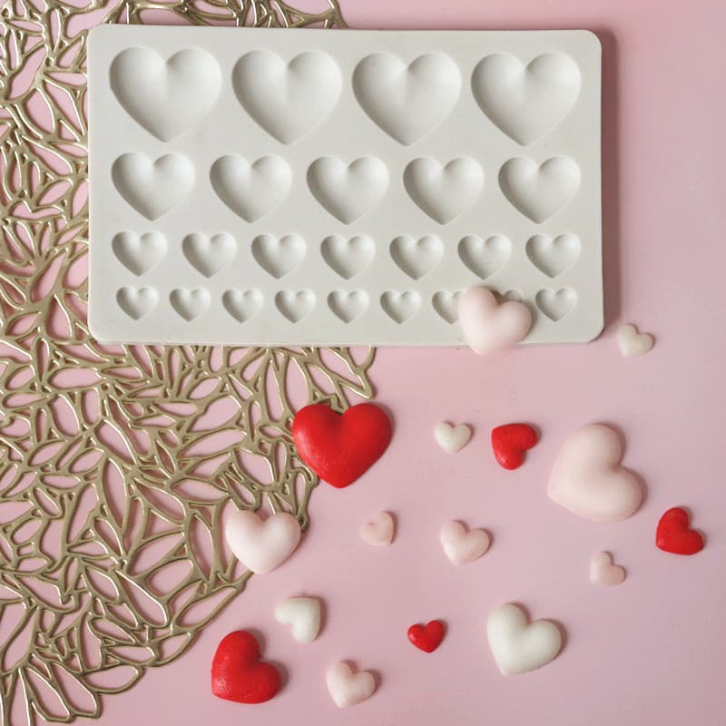 Valentine's Day Heart Fondant Cake Mold, Silicone Chocolate Gumpais Mold, DIY Baking Tools, Cake Decoration