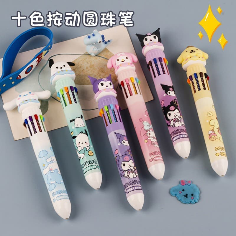 Cartoon Cute High Appearance Retractable Gel Pen 0.5mm Black Quick-Dry Exam Pen, Student Stationery Wholesale