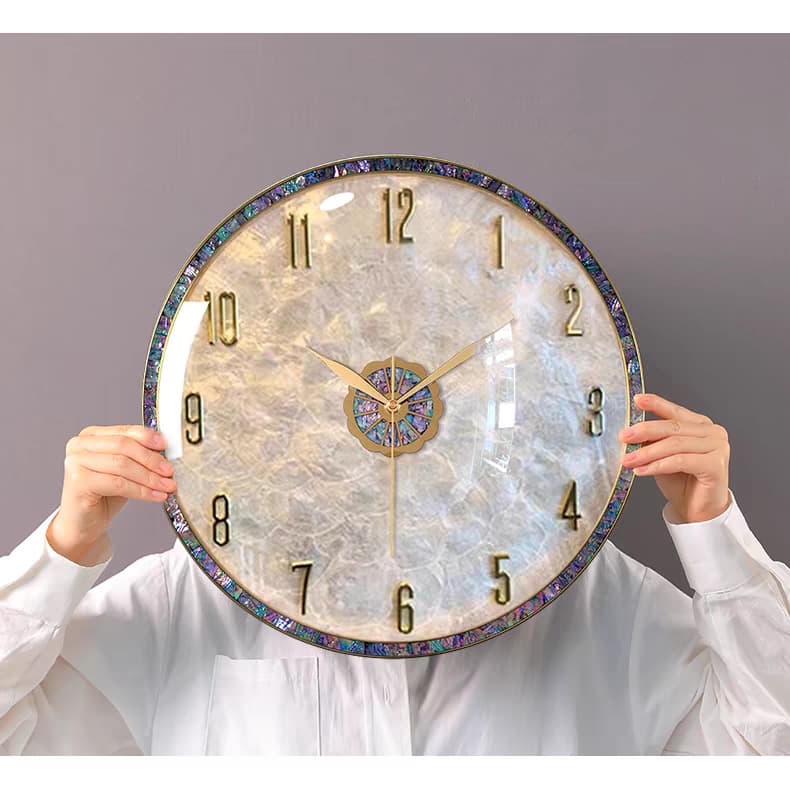 Luxury Shell Wall Clock Creative Design New Living Room Decorative Clock