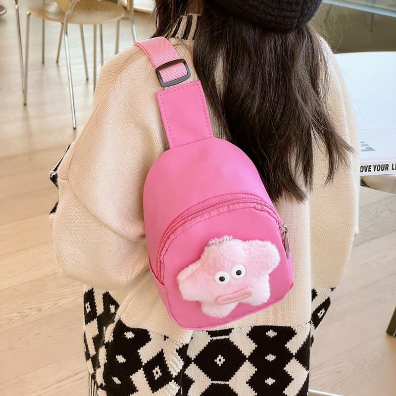Cute bunny chest bag, women's crossbody bag, small bag, lightweight and casual, perfect for outings, travel, coin and phone pouch.