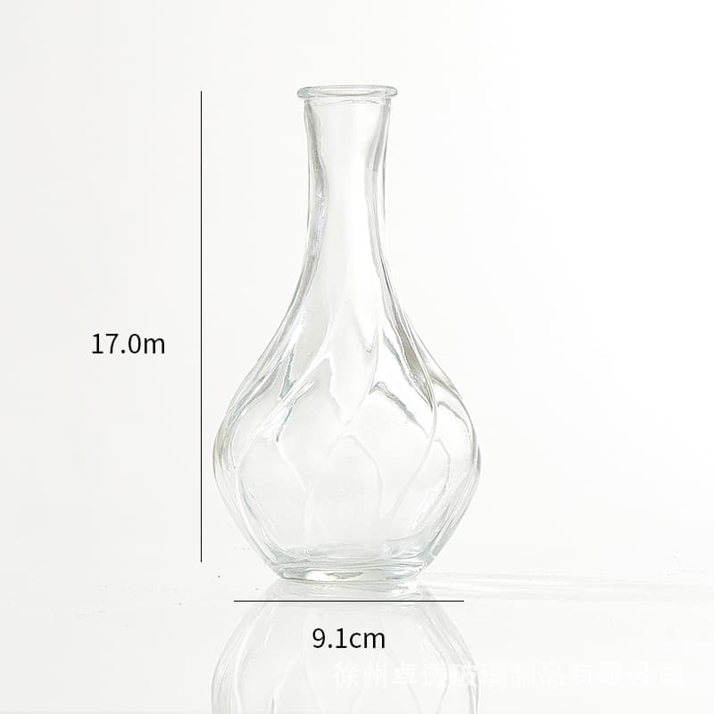 European-style embossed glass small vase, cross-border supply, luxury desktop decoration, supports light customization
