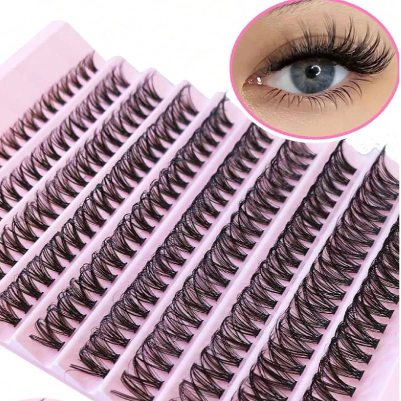 Cross-border European & American 80D False Lashes Thick Curled 10 Rows Large Capacity Mink Single Cluster DIY Self-Lash Extensions Segmented