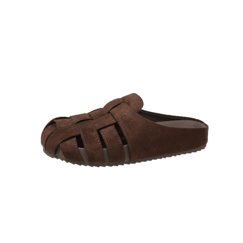 Vintage Woven Mules Women 2026 Spring Soft Sole Slip-On Boho Sandals