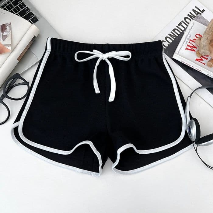Grey Sports Shorts Women Summer Slim Fashion Casual Home Elastic Waist Hot Pants