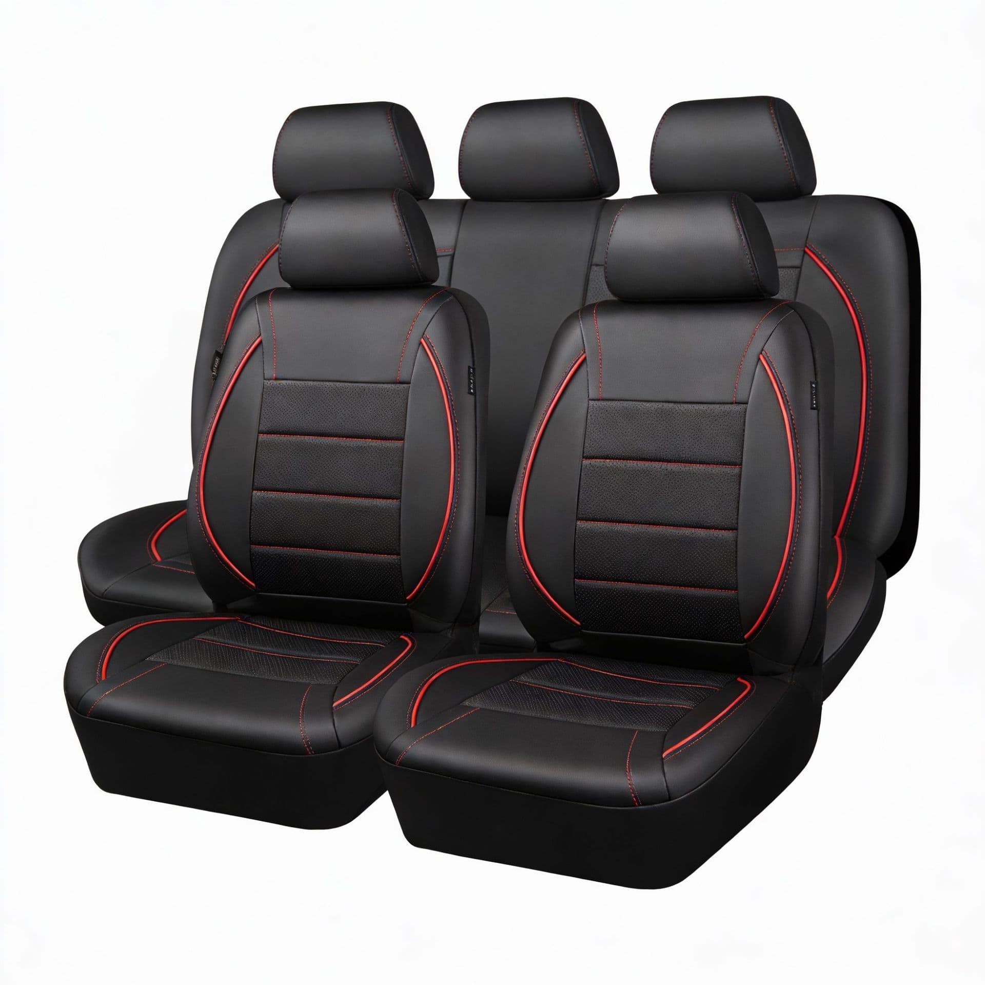 Cross-border trade car seat covers, all-season PU leather, decorative trim, breathable, sporty car seat cushions, full coverage.