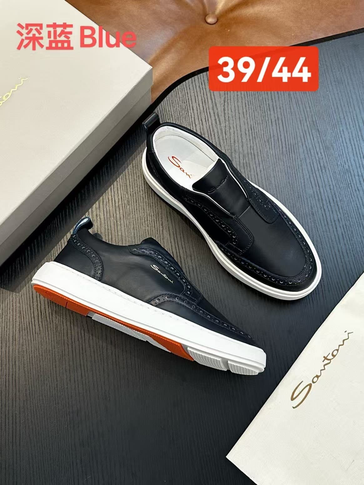 New cross-border trade men's casual sports shoes, fashionable and trendy cowhide leather shoes, size 39.