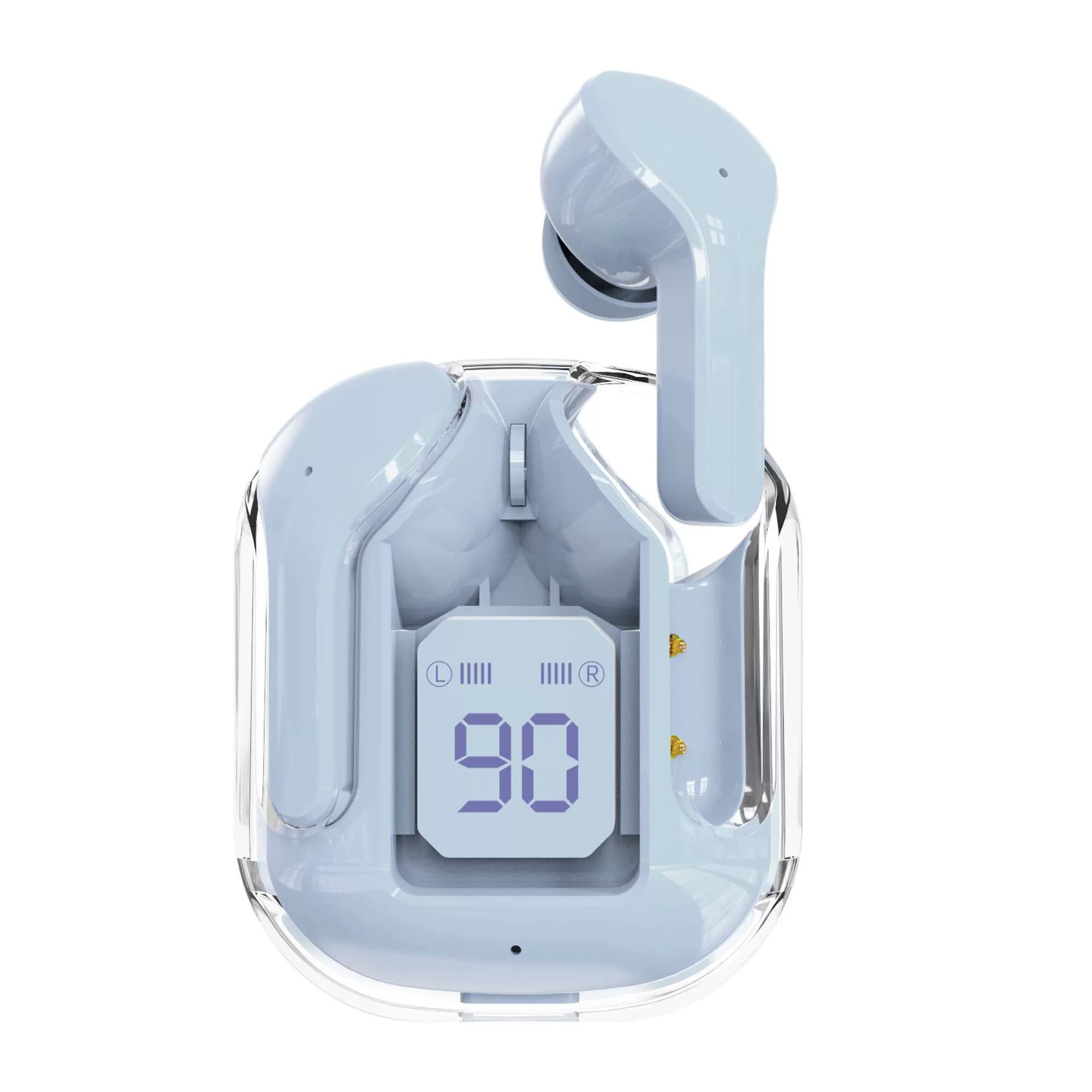 The new XT16 sports Bluetooth earphones are in-ear, have a digital display, long battery life, and are transparent.