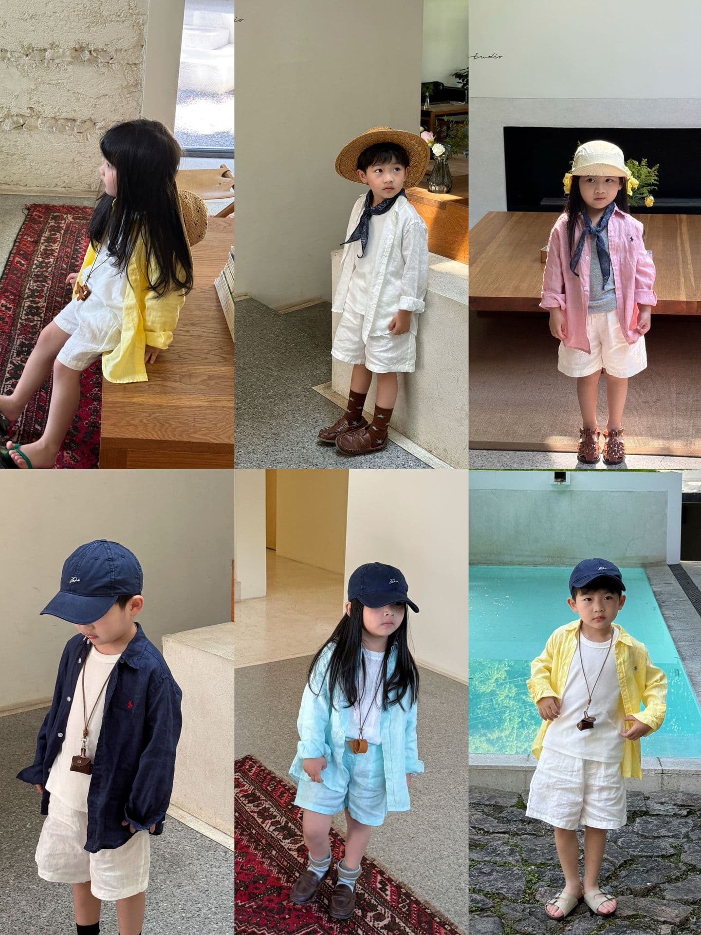 Summer Parent-Child 100% Linen Shirt for Boys and Girls, Class A Pure Linen Sun-Protective Breathable Casual Shirt and Shorts