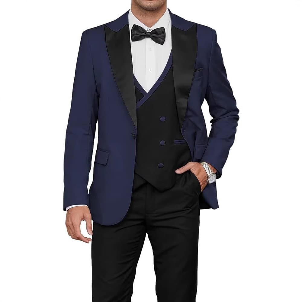 Cross-border Hot Selling Plus Size Three-Piece Suit for Groom, Best Man, Host, and Banquet Formal Wear