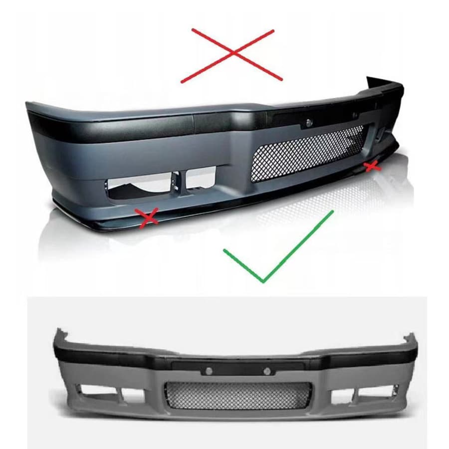 For 91-98 BMW 3 Series E36 M3 Front Lip Splitter 3-Section Type A, Install on Front Bumper