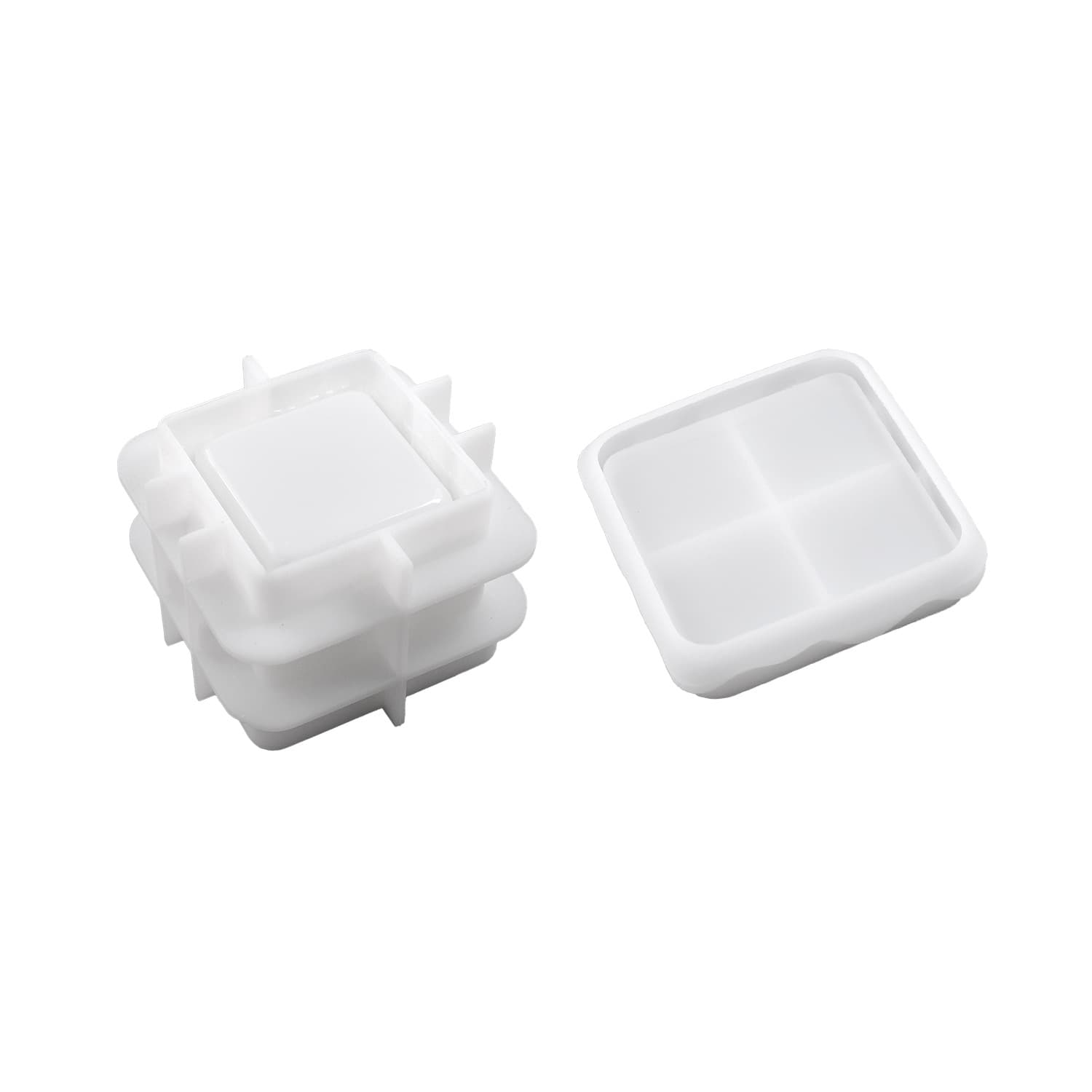 DIY Crystal Glue Resin Cement Gypsum Christmas Snow Top Chimney Storage Box Mirror Silicone Mold