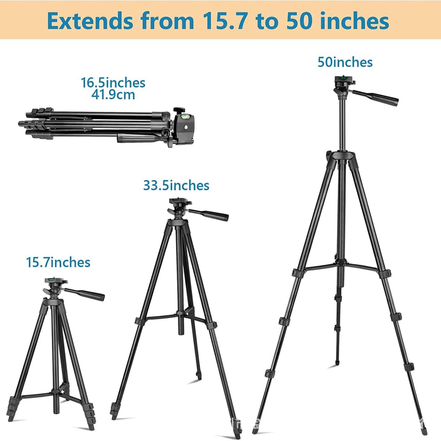 Factory Stock New Phone Photography Tripod Telescopic Aluminum Stand Height 130CM Tablet Phone Stand