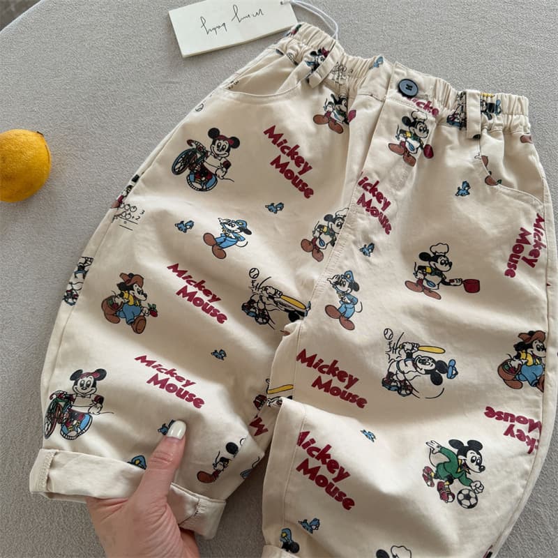 Children's Long Pants 2026 Spring New Arrivals Boys and Girls Clothing Full-Print Cartoon Cotton Pants Baby Personalized Straight-Leg Pants