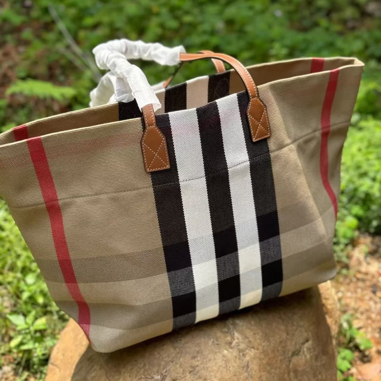 Plaid Large Capacity Women's Shoulder New Handbag Simple Vertical Stripe Casual Tote Bag Fashion Classic Plaid