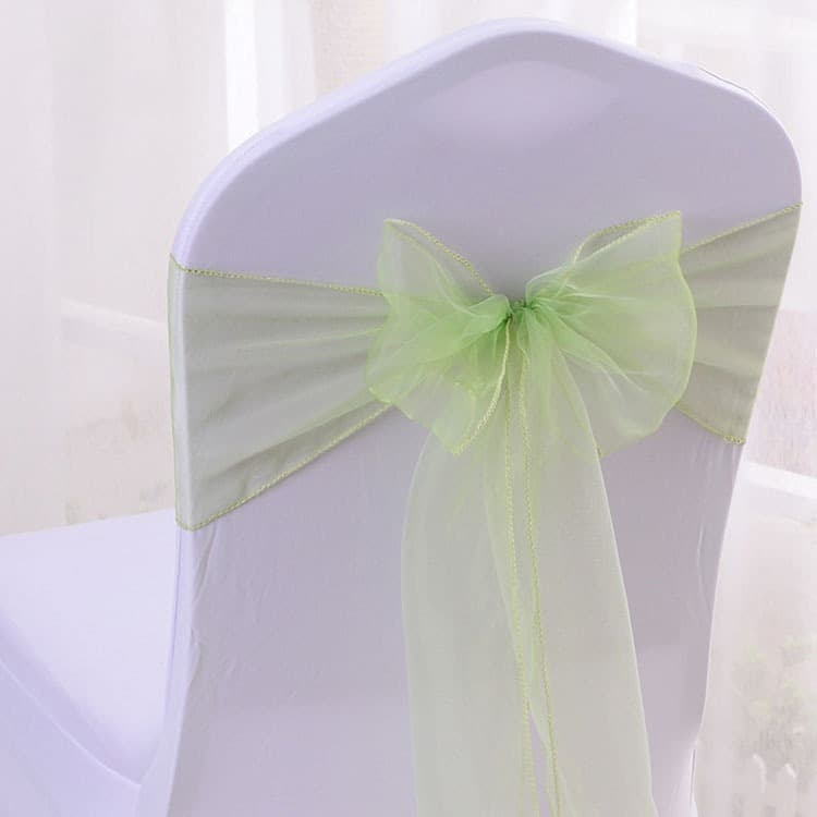 Cross-border elastic chair cover, chair back flower, chair back decoration, yarn ribbon, satin ribbon, wedding supplies, chair bow ribbon